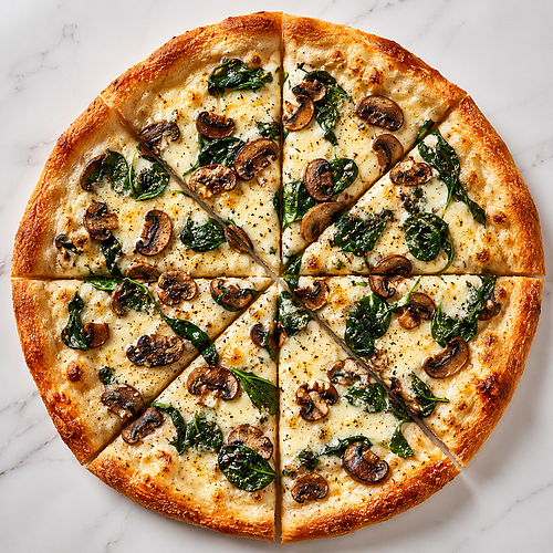 Large 18" Spinach & Mushroom (white pizza)
