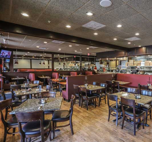 interior of a fast casual pizza restaurant